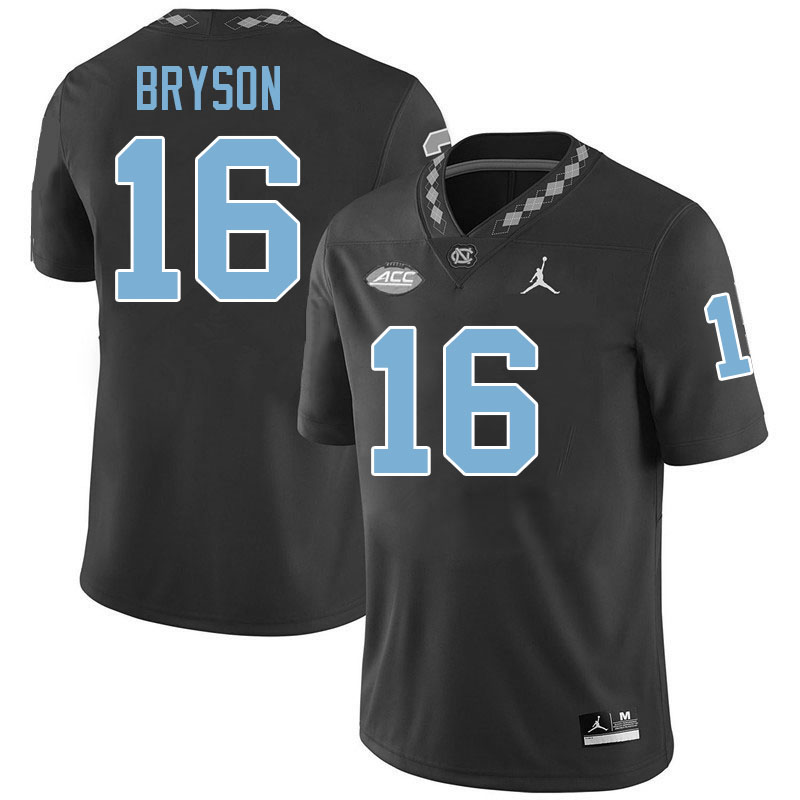 #16 Coleman Bryson North Carolina Tar Heels College Football Jersey Stitched-Black